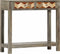 vidaXL - Wandtafel - 86x30x76 - cm - massief - mangohout - grijs