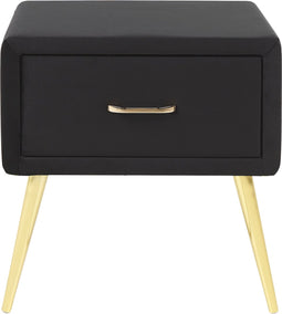 FLAYAT - Nachtkastje - Zwart - Fluweel