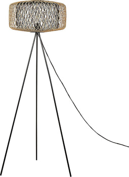 JAVARI - Staande lamp - Naturel/Zwart - Bamboehout
