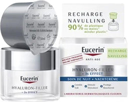 Eucerin Hyaluron-Filler + 3x EFFECT Anti-Aging Nachtcrème NAVULLING - Gezichtscrème - Anti-Rimpel Crème - 50 ml