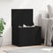 vidaXL - Opslagdoos - met - Deksel - Zwart - Eiken - 60x42x46 - cm - Engineered - Hout
