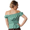 Tectake Ina - Kostuumblouse - Carmen halslijn - groen/wit - XL