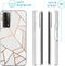 iMoshion Hoesje Geschikt voor Huawei P Smart (2021) Hoesje Siliconen - iMoshion Design hoesje - Wit / Meerkleurig / Goud / White Graphic