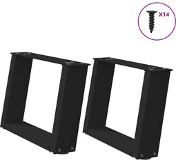 vidaXL - Salontafelpoten - 2 - st - U-vormig - 40x(30-31) - cm - staal - zwart