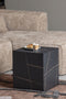 WOOOD Exclusive Benji Bijzettafel - Marmerlook - Zwart - 45x40x40