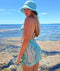 DERRINS Ariya - Bikini Set Dames - 2-delige set met Cover-up Rokje - Groen met Wit (3 stuks)