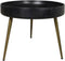 HSM Collection Bijzettafel Ventura - ø50 cm - mangohout/ijzer - black wash/antique gold