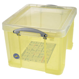 Really Useful Box 35 liter transparant geel