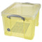 Really Useful Box 35 liter transparant geel