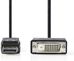 Nedis DisplayPort-Kabel - DisplayPort Male - DVI-D 24+1-Pins Male - 1080p - Vernikkeld - Zwart - 1 m