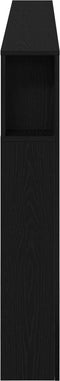 vidaXL - LED - Hoofdbord - Zwart - Eiken - 160x18,5x45 - cm - Bewerkt - Hout