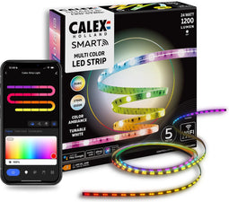 Calex Smart LED Strip - 5M RGBIC+CCT Lichtstrip - App bediening Spraakgestuurd Binnengebruik
