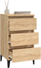 vidaXL - Nachtkastje - 40x35x70 - cm - bewerkt - hout - sonoma - eikenkleurig