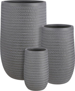 Mica Decorations Corda Bloempotten - H75xØ47 cm - Zwart - Set van 3