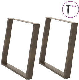 vidaXL - Eettafelpoten - 2 - st - U-vormig - 90x(72-73) - cm - staal - naturel