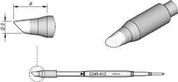 JBC Tools C245912 Soldeerpunt Ronde vorm, afgeschuind Grootte soldeerpunt 3.0 mm Lengte soldeerpunt: 8 mm Inhoud: 1 stu