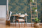 DUTCH WALLCOVERINGS Behang Tropical donkerblauw en goudkleurig
