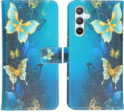 iMoshion Hoesje Geschikt voor Samsung Galaxy A54 (5G) Hoesje Met Pasjeshouder - iMoshion Design Softcase Bookcase - Blauw / Blue Butterfly