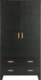 WOOOD Dian Garderobekast - Grenen - Zwart - 180x94x40