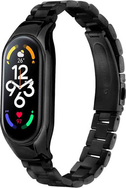 imoshion Bandje met Horlogeband inkorter - Geschikt voor Xiaomi Mi Band 7 - imoshion Stalen band inkliksysteem - Zwart