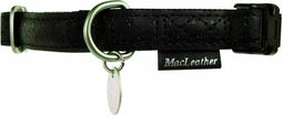 Zolux Mac Leather - Halsband - Zacht kunstleer met motief - Zwart 20mm x 35-50 cm