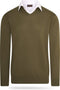 Cappuccino Italia - Heren Trui Mock Pullover - Groen - Maat XXL
