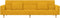 vidaXL - Slaapbank - 2-zits - met - 2 - kussens - stof - geel