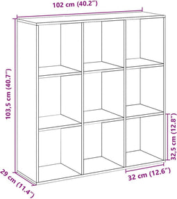 vidaXL - Kamerscherm - / - boekenkast - 102x29x103,5 - cm - bewerkt - hout - zwart