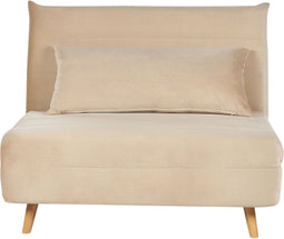 SETTEN - Slaapbank 1-zits - Zandbeige - Fluweel