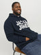 JACK&JONES PLUS JJECORP LOGO SWEAT HOOD NOOS - Heren Hoodie - Geborstelde stof - Maat EU3XL US1XL