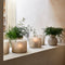 Riviera Maison Windlicht Grijs - Mabel Verticale Strepen Motief - Glas - (ØxH) 30x25