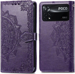 iMoshion Hoesje Geschikt voor Xiaomi Poco X4 Pro 5G Hoesje Met Pasjeshouder - iMoshion Mandala Bookcase - Paars