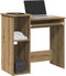 vidaXL - Bureau - met - schappen - 84x40x78 - cm - bewerkt - hout - artisanaal - eiken