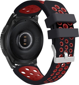 Luxe Siliconen Sport Bandje 22mm - Zwart Rood