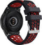 Luxe Siliconen Sport Bandje 22mm - Zwart Rood