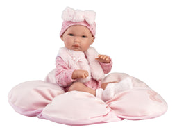 Llorens speelpop | Bimba Baby met roze bloemenkussen en accessoires | 35 cm | 7-delig