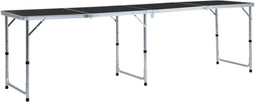 vidaXL - Campingtafel - inklapbaar - 240x60 - cm - aluminium - grijs