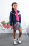 B. Nosy Kids Meisjes Bomberjack - Reversibel - V-vormig Contrast Detail - Maat 92