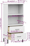 vidaXL - Boekenkast - met - 2 - lades - OSLO - 60x35x128,5 - cm - massief - hout - wit