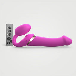 Strap-On-Me - Vibrerende Strapless Strap-on Voorbinddildo Met Luchtdruk Stimulatie - Roze