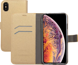 Mobiparts iPhone XS Max - Wallet Case - Saffiano motief - Goud