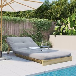 vidaXL Futon slaapbank met matras 90x206x11 cm geïmpregneerd hout-VXL-846765