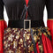 dressforfun - Vrouwenkostuum piratenkoningin XL - Jurk met veter en hoed - zwart / rood