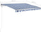 vidaXL - Luifel - automatisch - uittrekbaar - met - palen - 3x2,5 - m - blauw - en - wit