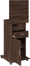vidaXL - Lessenaar - met - wielen - en - lade - 55x55x107 - cm - hout - bruin - eikenkleur