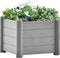 vidaXL - Plantenbak - verhoogd - 43x43x35 - cm - PP - steengrijs