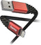 Hama Extreme Oplaadkabel - Datakabel - USB-A naar Lightning - USB 2,0 A Mannelijk- Zwart - Geschikt voor Smartphone en Tablet - Rood