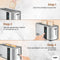 Lugia Broodrooster - RVS Toaster - 4 Sneetjes - 7 Warmteniveaus - LED-display
