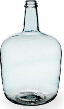 Giftdecor Bloemenvaas - fles - glas - blauw transparant - 22 x 39 cm - vaas