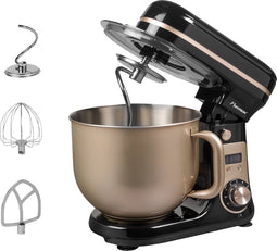 Bestron Keukenmachine - 4-in-1 - Super stille DC-motor 800 W 6 liter mengkom 6 snelheden - Beige